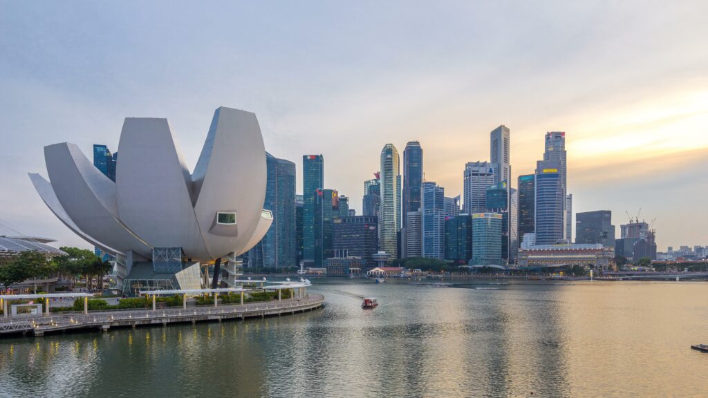 Futuristic,Architecture,Flower,Shape,Design,Of,The,Art,Science,Museum digital marketing courses in singapore